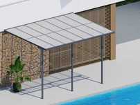 Pergola pentru perete aluminiu policarbonat gri antracit pergole
