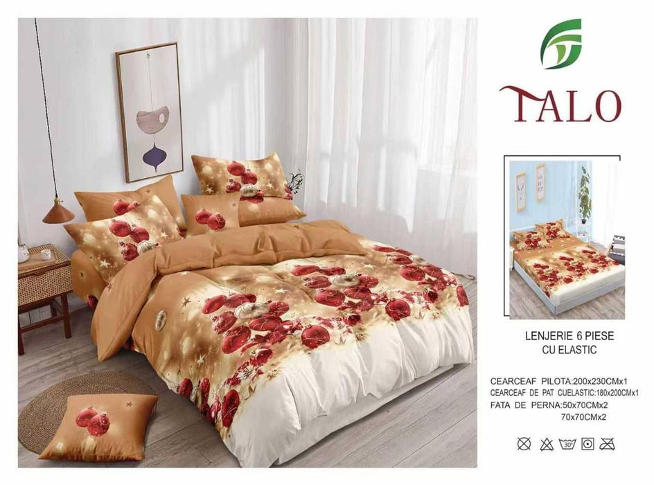 Lenjerie  de Crăciun plata la curier 
Lenjerii finet cu decor special