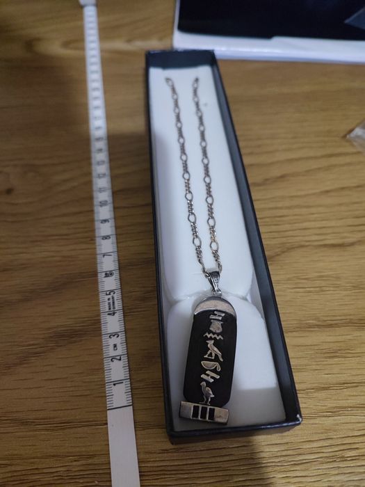 Pandantiv vintage cartuș egiptean – lemn de abanos & argint