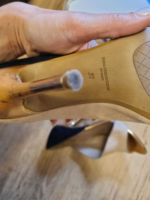 Pantofi Zara, 37 piele si piele intoarsa