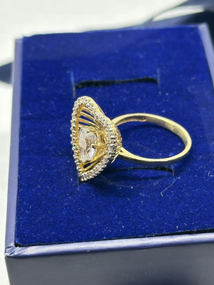 златен дамски пръстен сърце 3.92гр 14к 585