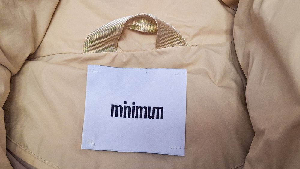 Дълго светло бежово пухено яке Minimum