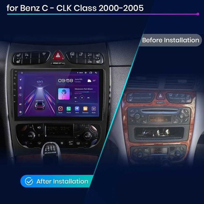 Navigatie Dedicata Mercedes C W203/CLK W209, 9Inch, Bluetooth, Carplay