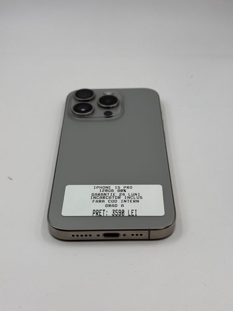 Magazin vinde iphone 15 pro 128gb 90% Grad A Garantie 24 luni