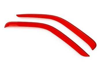 Дефлекторы бокового стекла ГАЗель (накладные длинные) красные