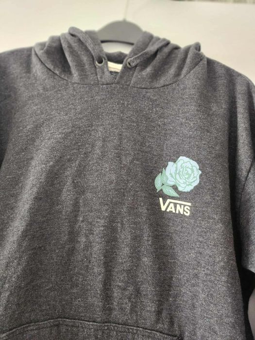 Hanorac Vans gri cu glugă, model floare, unisex, mărimea L