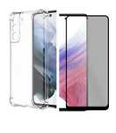 Samsung S20/S21/S23/S24 FE Husa Colturi Tari+Folie Sticla Mata Privacy