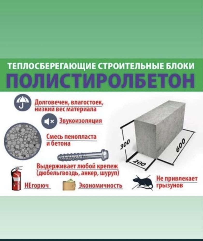 Полистиролбетон.  Пеноблок.  Газоблок.  Полистиролблок / теплоблок