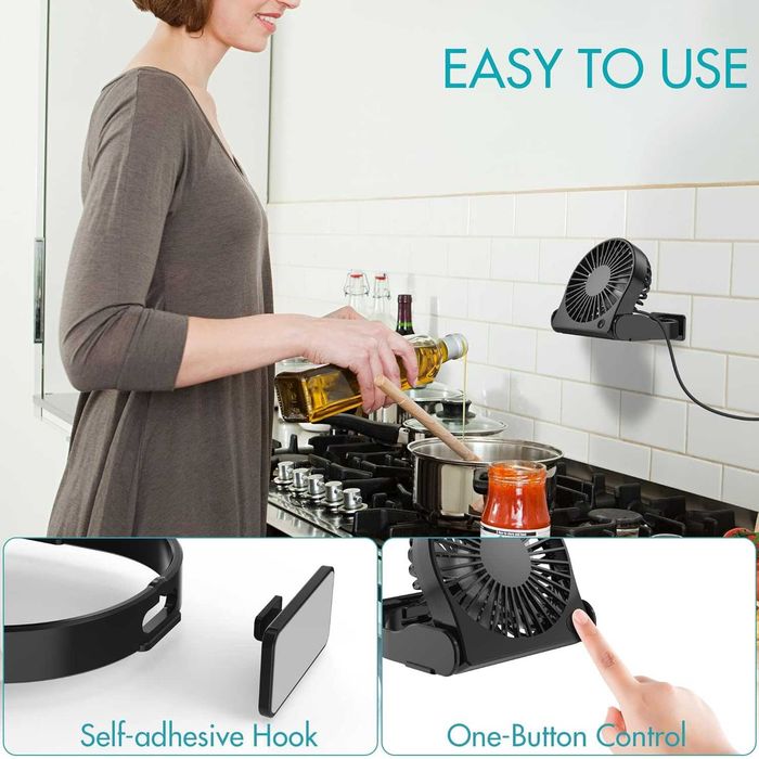 USB преносим ,настолен вентилатор, 3 скорости въртящ се на 360°