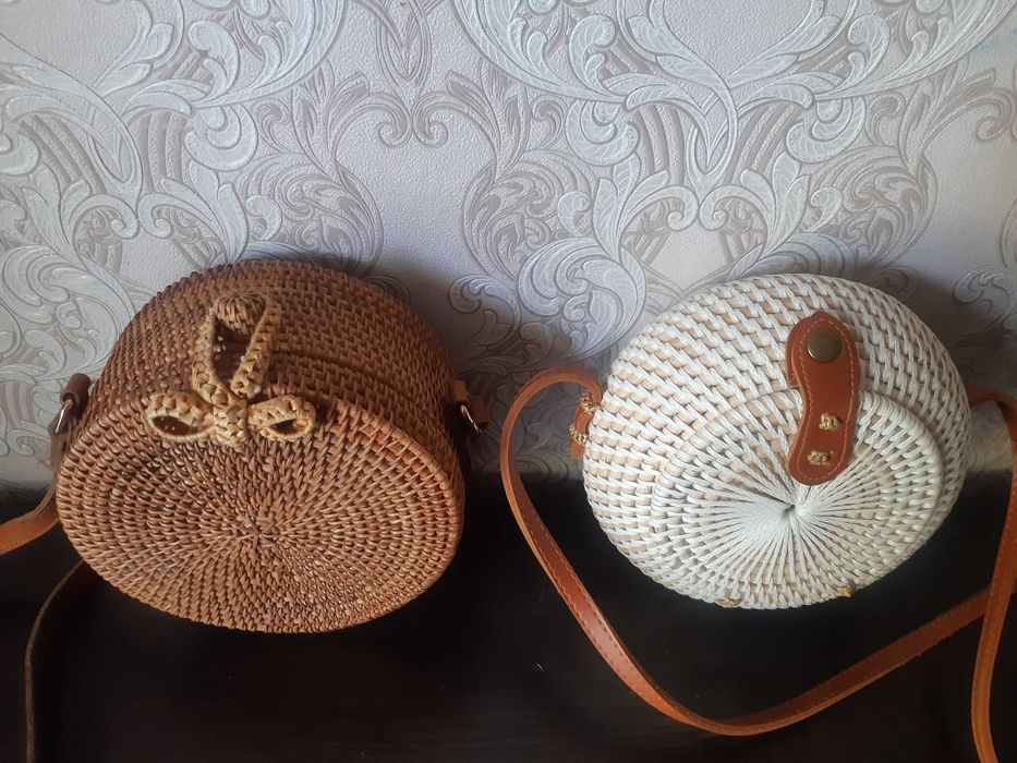 Кроссбоди Сумка женская плетёная через плечо клач