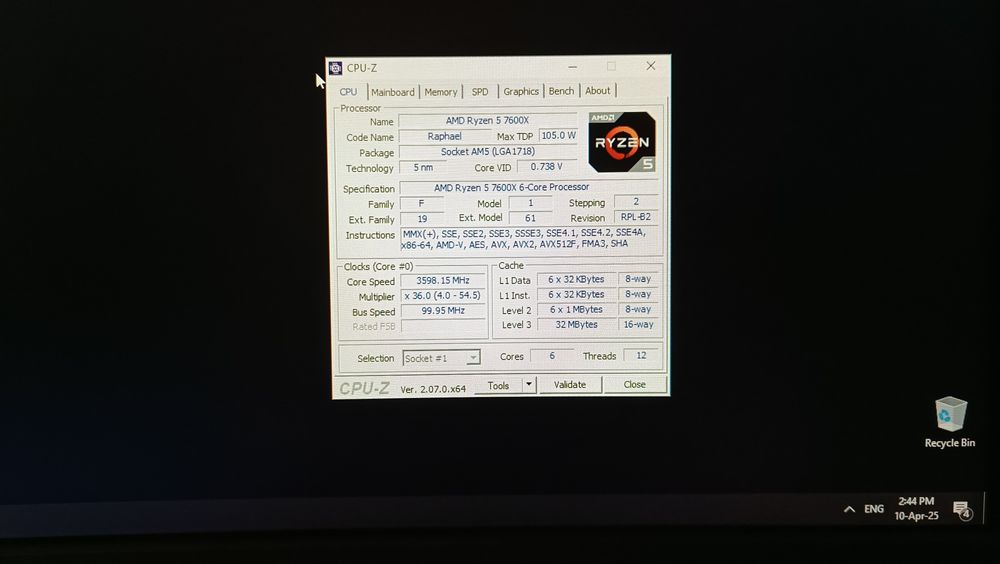 Procesor AMD Ryzen 5 7600X, 6-Core, 4.7GHz, AM5, Box