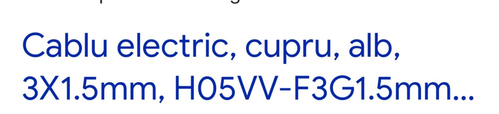 Cablu 3x1,5mm si copex