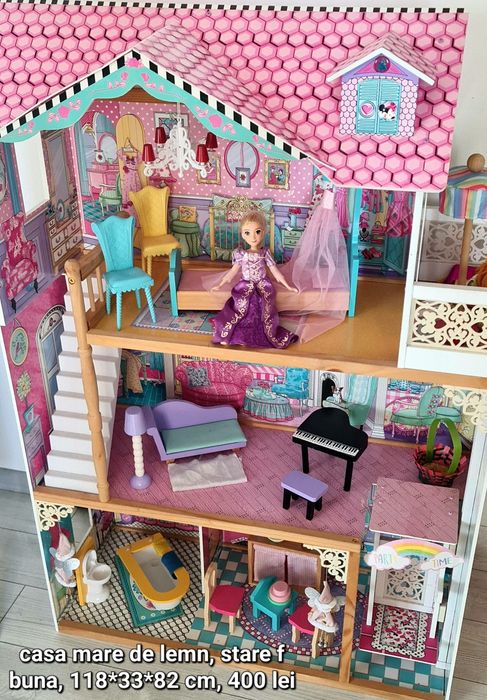 Casuta papusi kidkraft lemn barbie bff cry baby brainrot cartonase