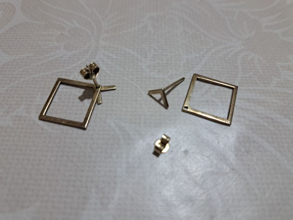 Cercei Argint Placati Cu Aur 1,49g