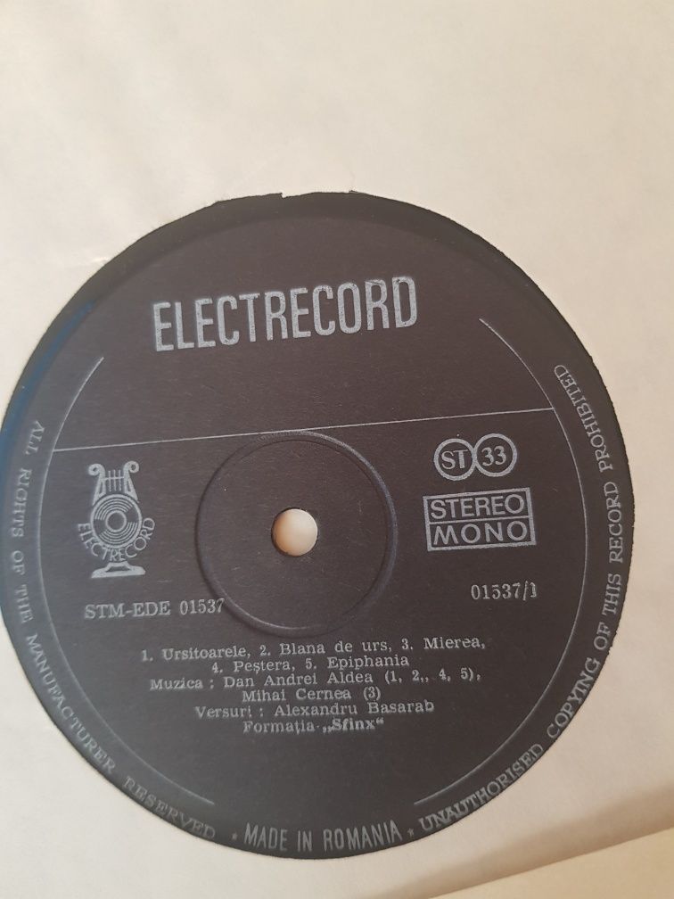 Sfinx Zalmoxe vinyl Electrecord