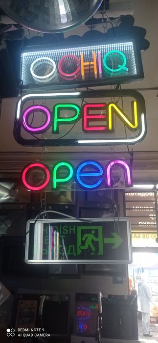 Open neonovaya Coffe Tablichka
