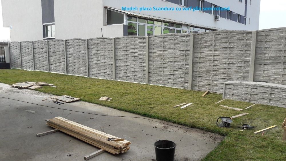 Gard placi prefabricate din beton - asiguram montaj si materiale