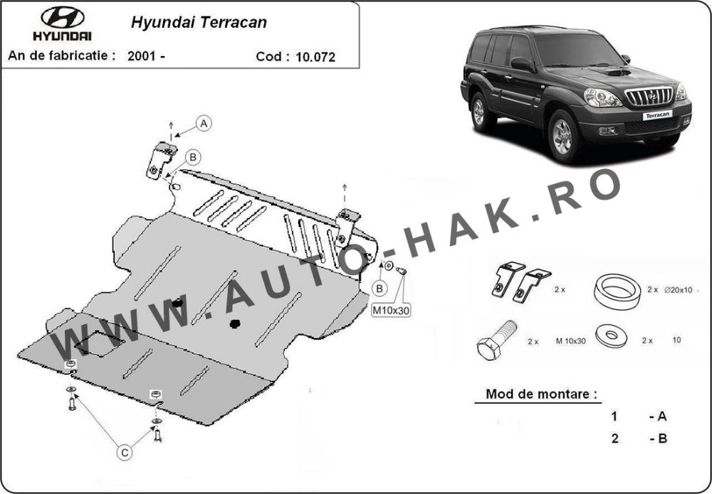 Scut motor metalic Hyundai Terracan 2001-2007