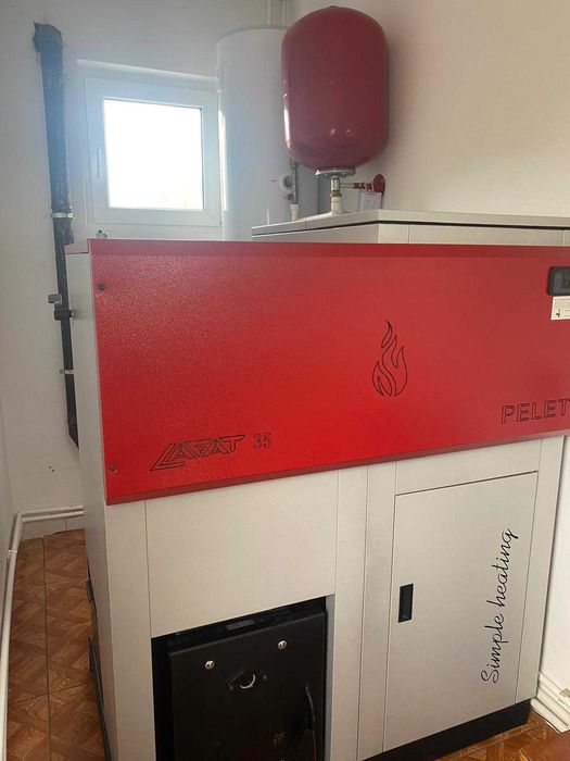 Centrală pe peleți Lafat 35 kW + boiler – eficiență 93%, consum redus