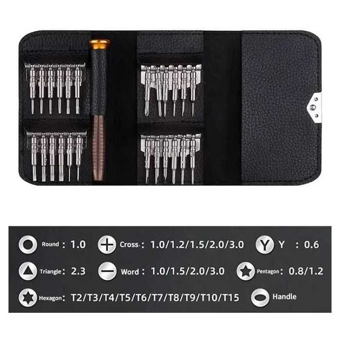 Set șurubelnițe profesionale 25 in 1 metalice nou