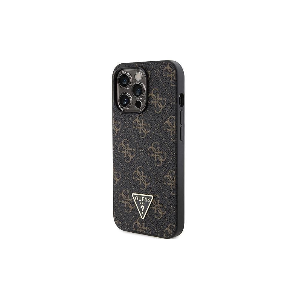 Оригинален кейс guess triangle metal logo за iphone 15 pro max black