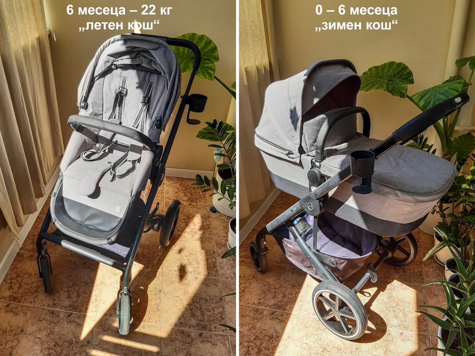 Cybex Balios S 2 в 1 + чувалче; дъждобран; поставка за чаша; комарник