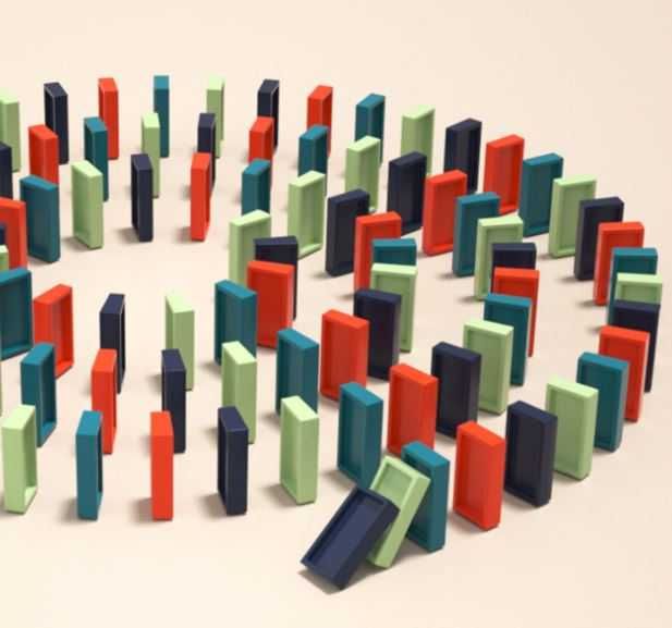 Trenulet electric cu piese Domino, Eliberare automata a pieselor