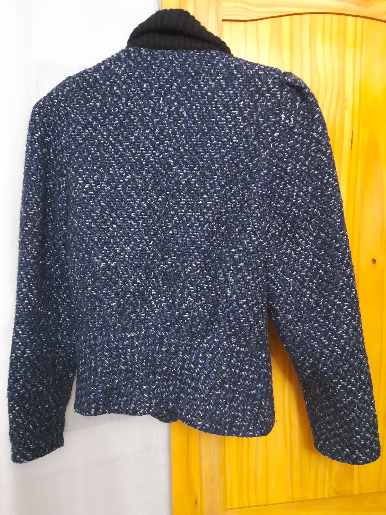 Palton scurt - cu lana - model retro nr 36 albastru