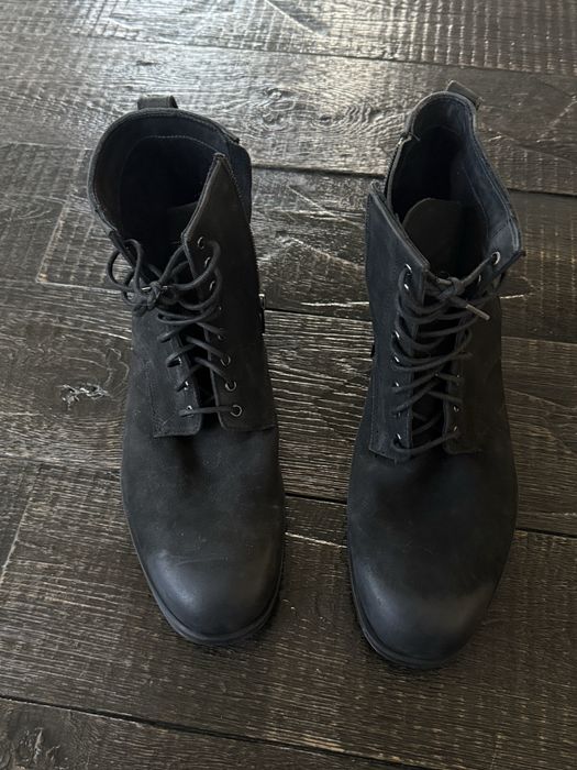 Leather lace up boots