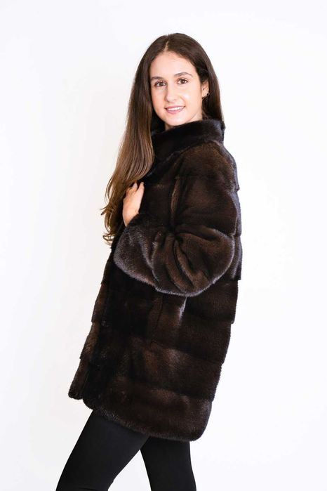 Haina blana vizon , Haină blană nurcă impecabila, m.S , 4 in 1