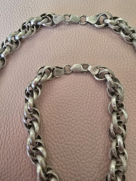 Сребърно колие и гривна 925
