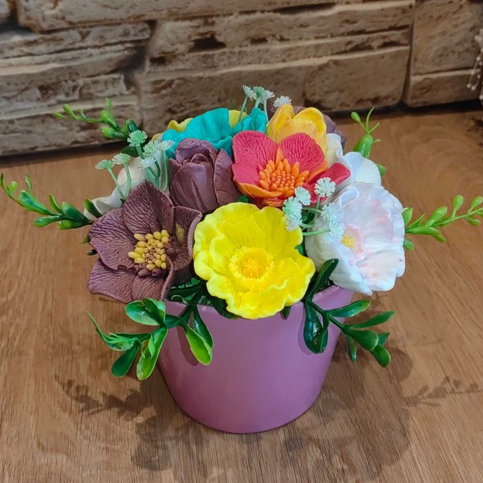 Ароматни букети с цветя от глицеринов сапун. Подарък за всеки повод