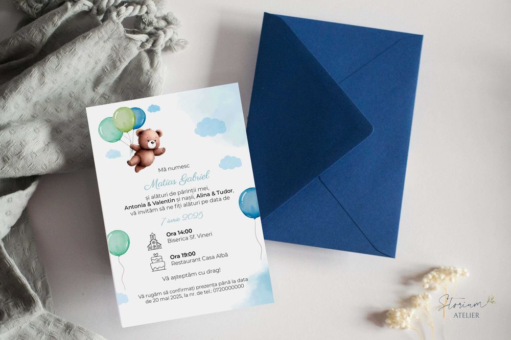 Invitatii nunta/botez, plicuri bani, marturii, pahare miri, umerase