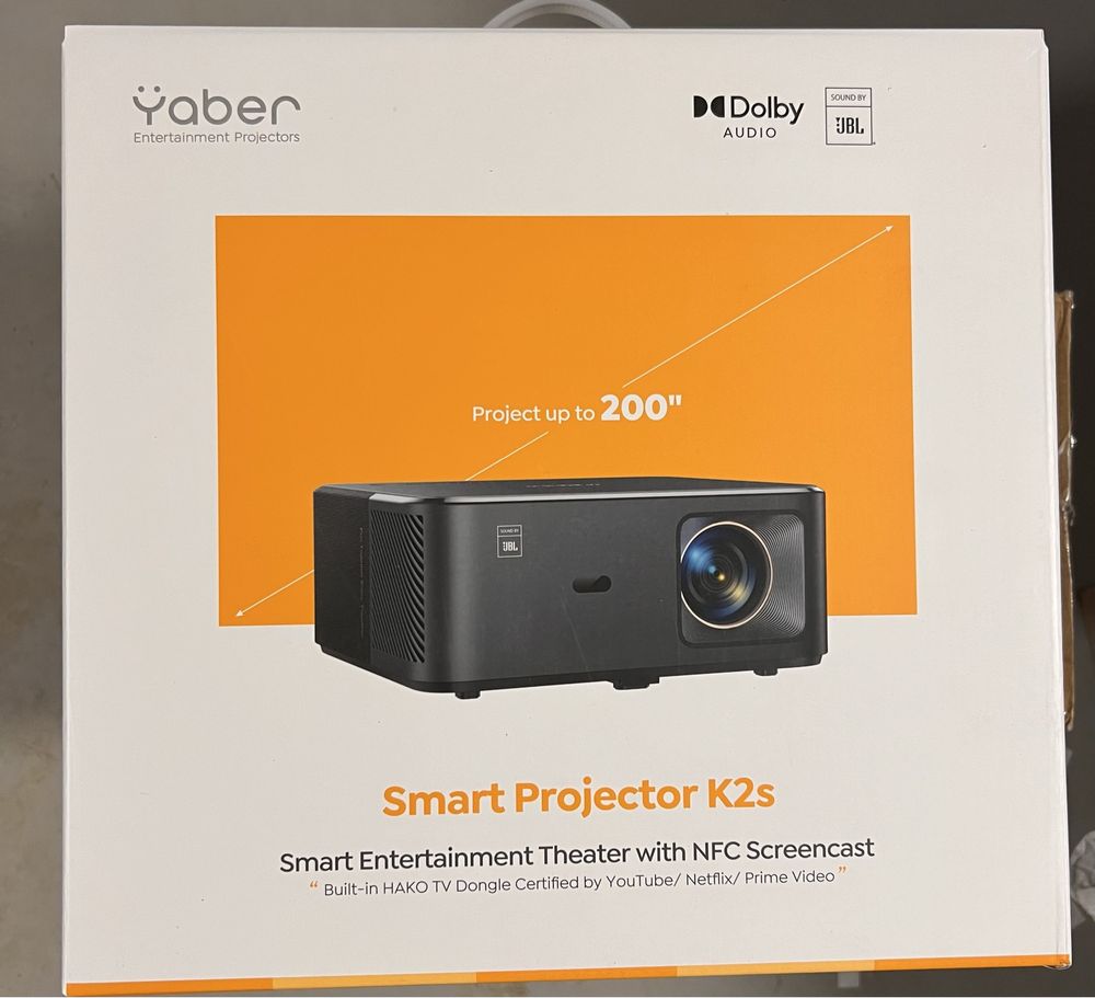 Proiector 4K Android TV Yaber K2S 800 Ansi 60Hz Wifi 6 Jbl Surround
