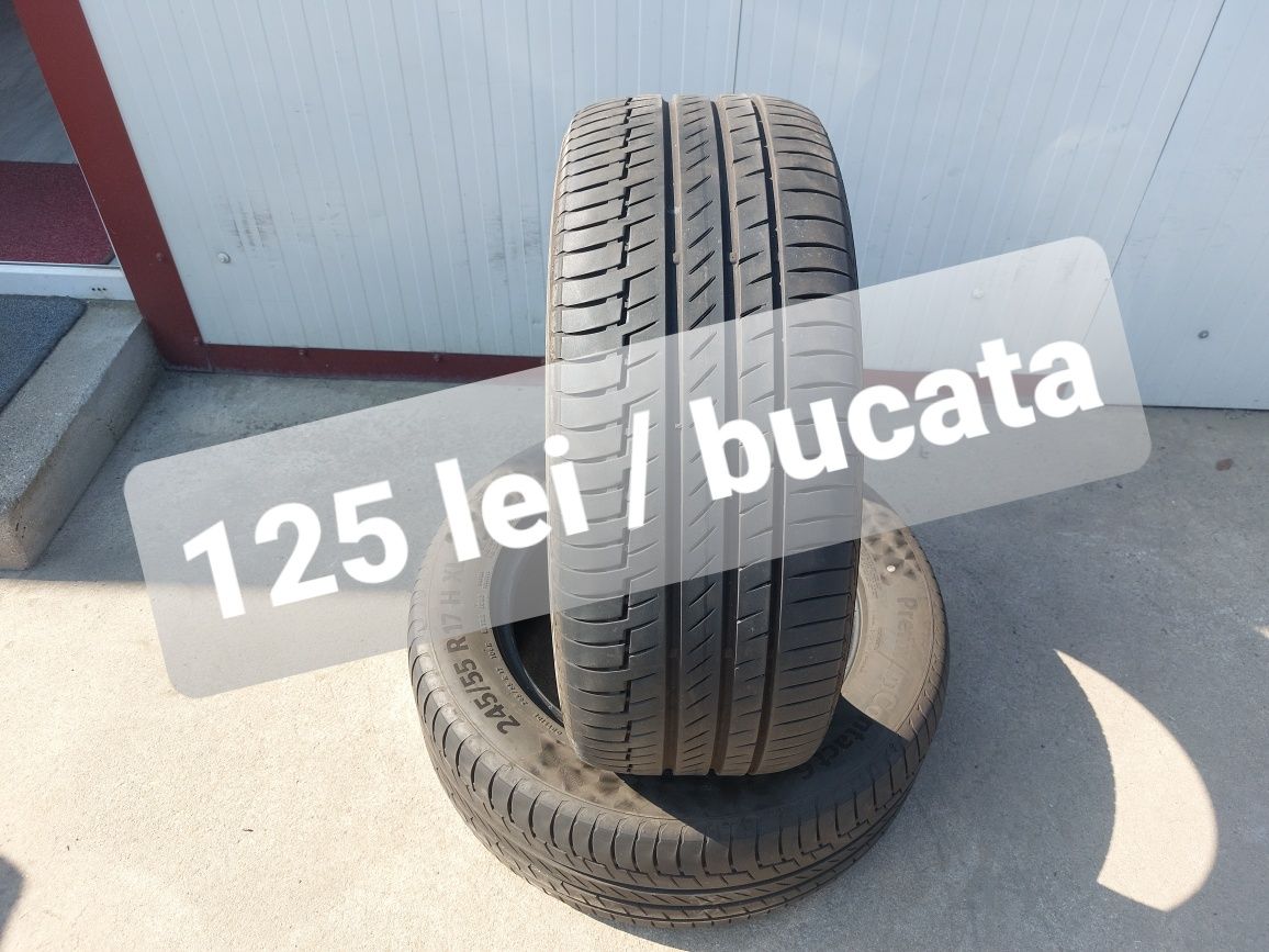 125 lei bucata! Doua anvelope vara 245 55 17 Continental dot 2021!7 mm