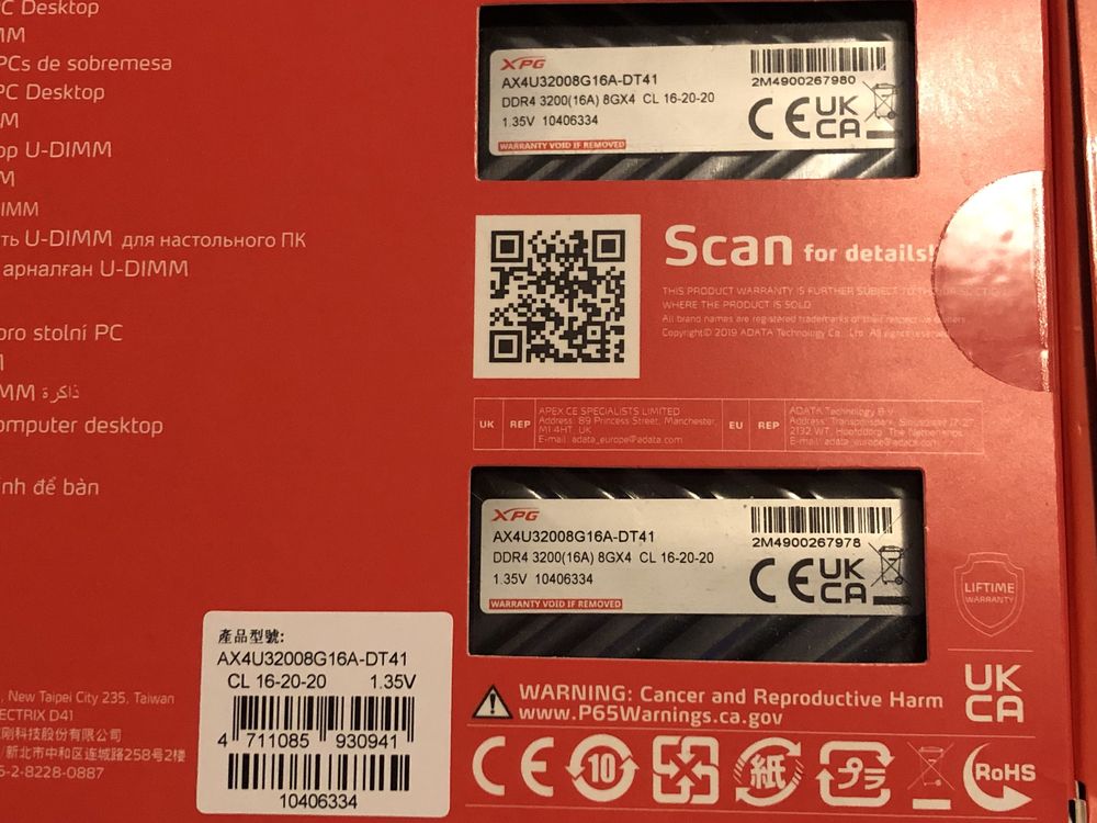 Memorie RAM 16GB DDR4 - ADATA XPG Spectrix D41 RGB 3200 Mhz CL16