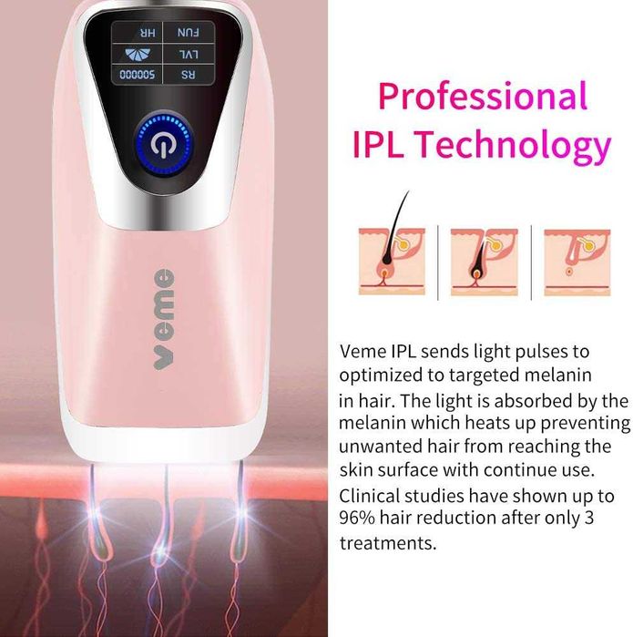 VEME IPL Epilator Permanent definitiv cu 500000 pulsatii - Nou