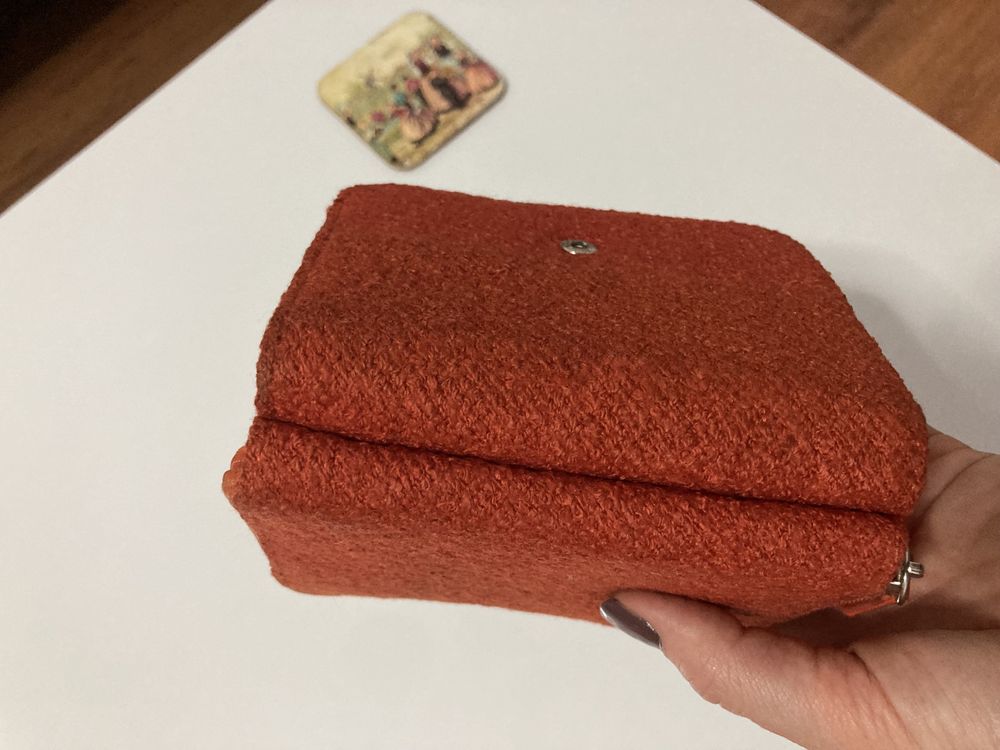 Portofel dama material textil, portocaliu