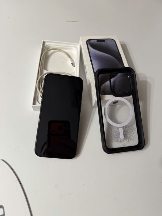 Telefon mobil Apple iPhone 15 Pro, 128GB, 5G, Blue Titanium