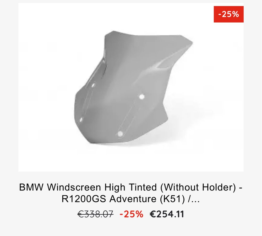 BMW motorrad GS 1200/1250 K50,K51 windscreen tinted