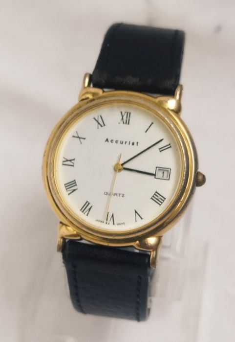 Ceas de damă Accurist cu quartz, din oțel inoxidabil, curea din piele
