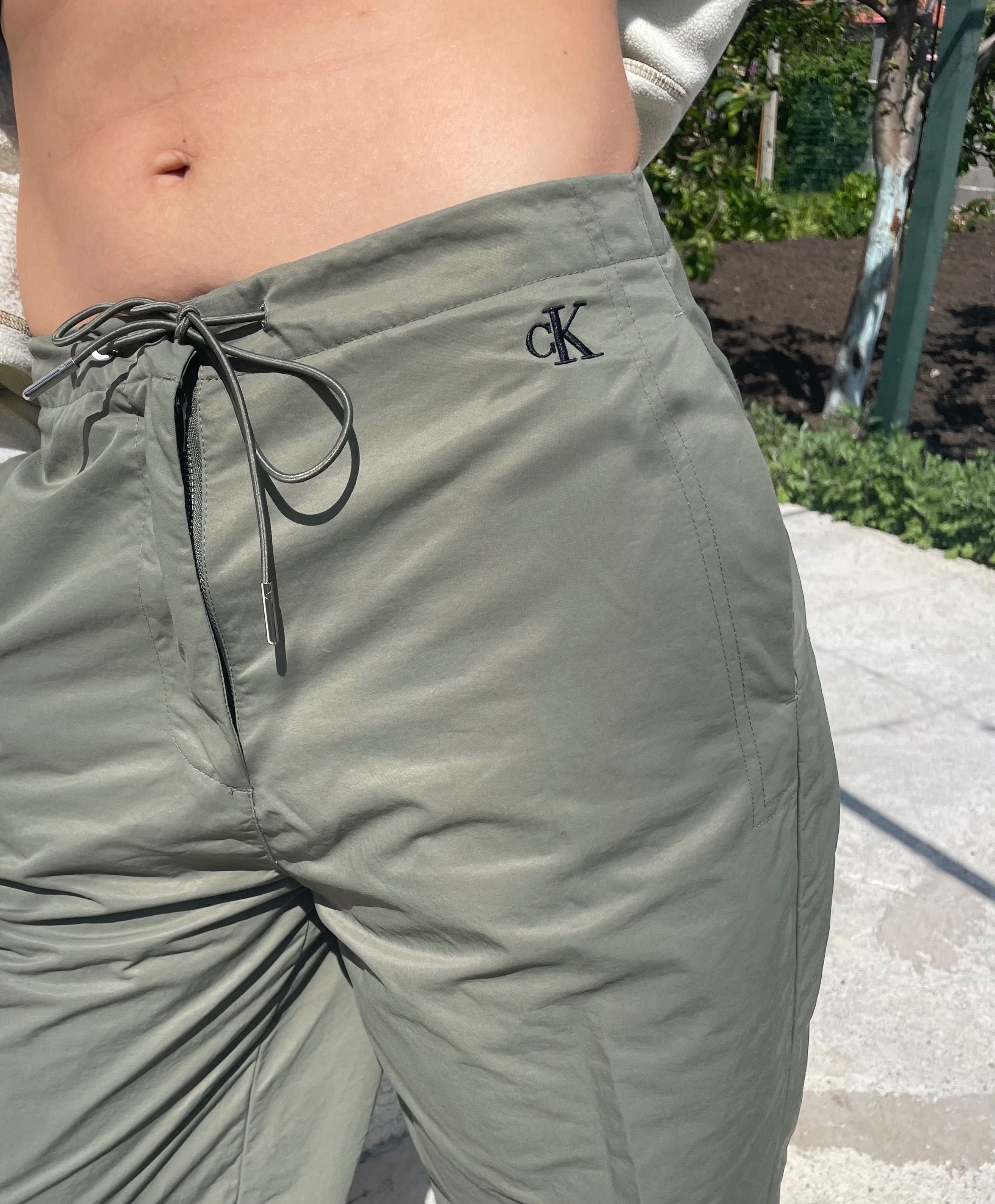 Calvin Klein Jeans parachute pants in olive