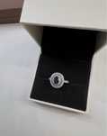 Inel cu moissanit albastru 1,6 CT