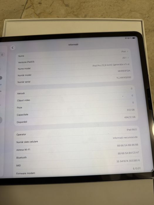 Cititi anuntul! Apple ipad pro 12.9 gen 5 512gb wifi noua 3 cicluri