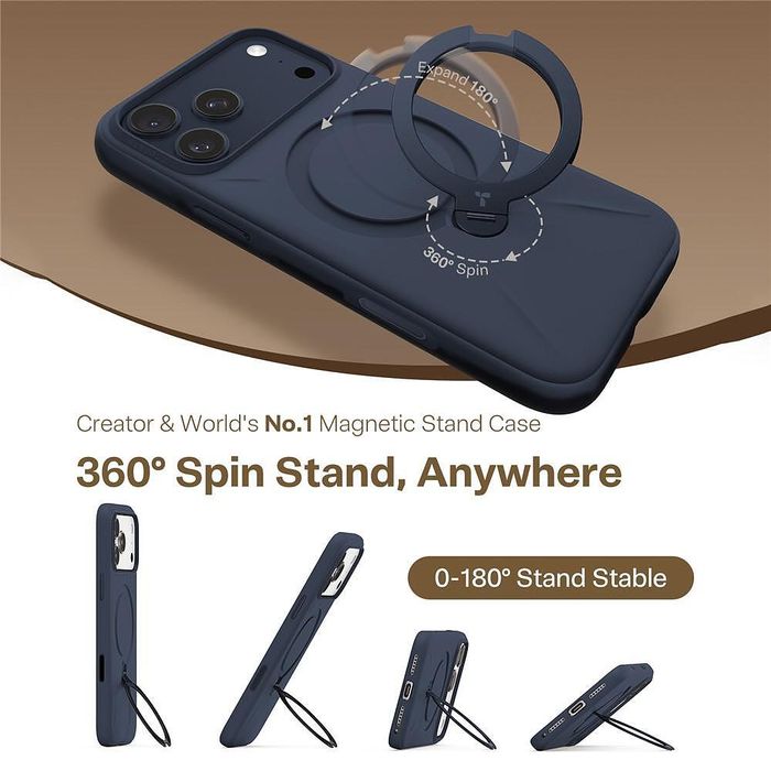 Калъф torras qpro silicone series за iphone 17 pro в тъмносин цвят