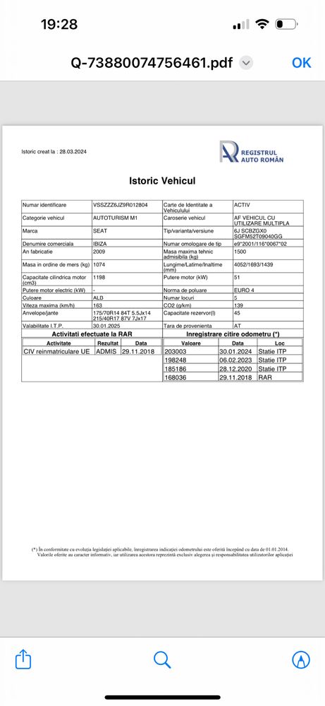 SEAT IBIZA 6J 1.2 benzina 2009