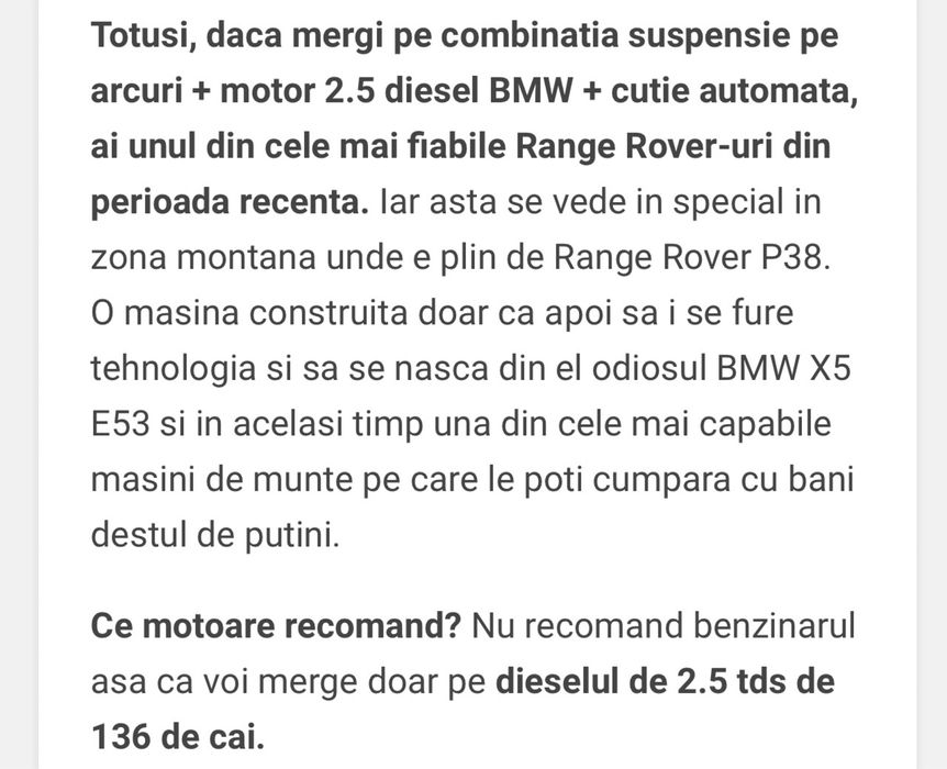 Range Rover 2,5 nemuritor !