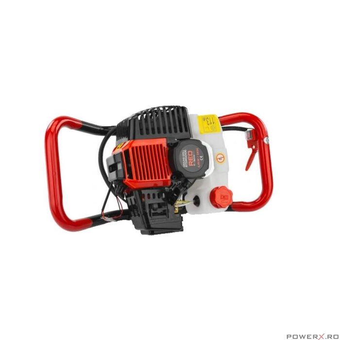 Motoburghiu de pamant pe benzina cu 3 burghie, motor in 2 timpi, 6 CP,