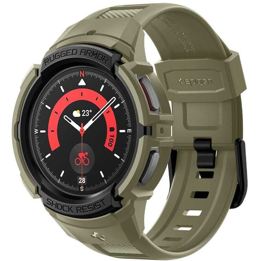 Curea Galaxy Watch5 Pro Spigen Rugged Armor Pro Sigilata+Folie Sticla