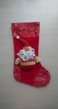 Новогодний носок рождественский для подарка НОВЫЙ 44 см